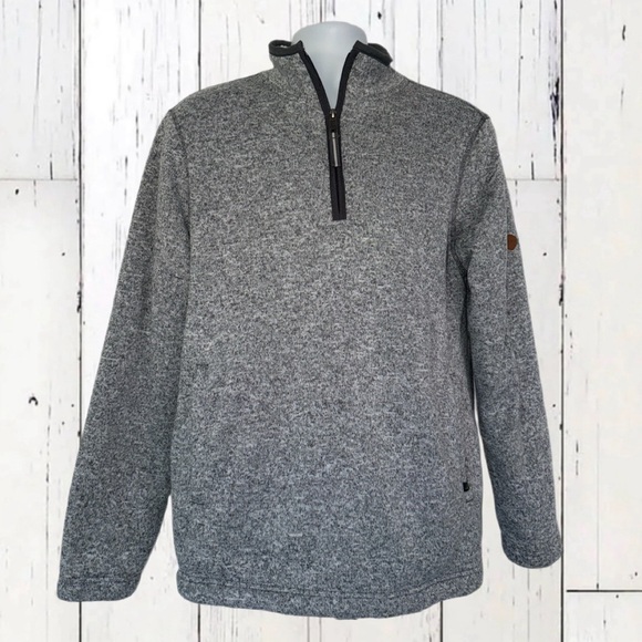 Orvis Sherpa Lined 1/4 Zip Pullover Sweater Men’s Small Gray Fleece Lined Jacket - Picture 1 of 13